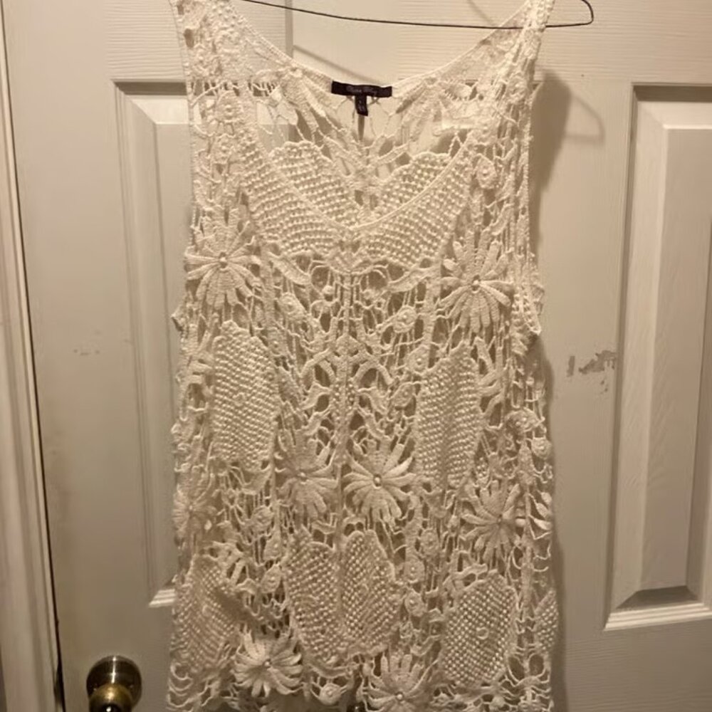 Crochet blouse, Boho cowgirl size large